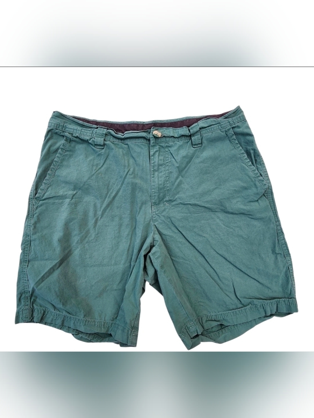 Columbia Mens Shorts Size 32 Green Chino Casual Outdoor 8” Inseam